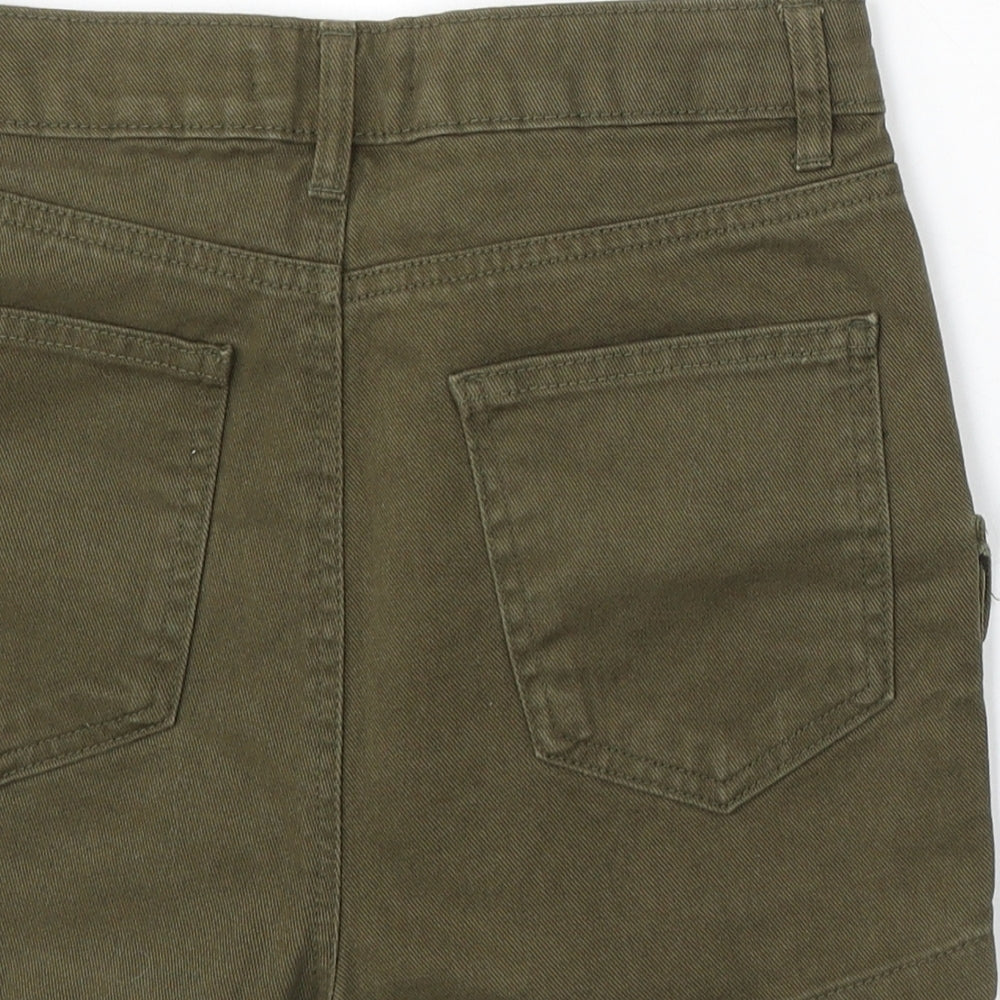 Denim & Co. Womens Green Cotton Cargo Shorts Size 10 L4 in Regular
