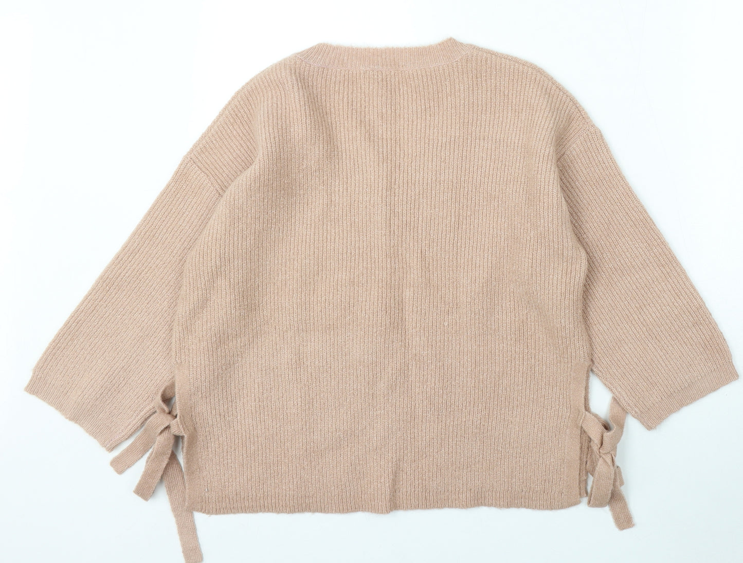 TU Womens Pink V-Neck Acrylic Pullover Jumper Size 10