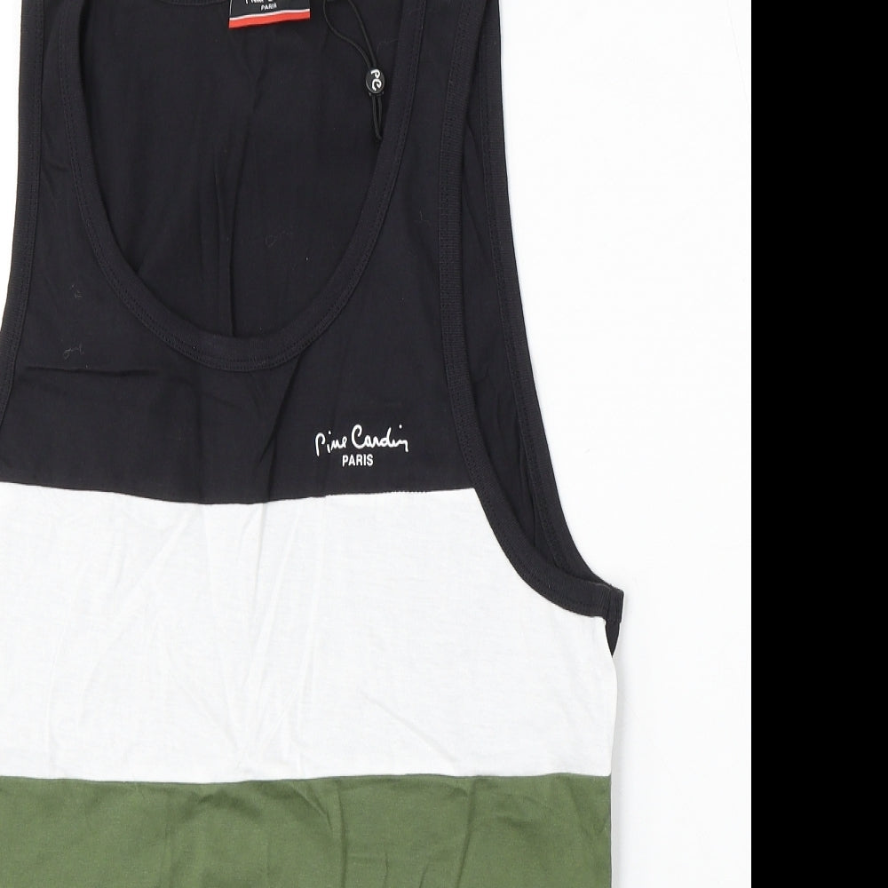 Pierre Cardin Mens Multicoloured Cotton T-Shirt Size L Round Neck