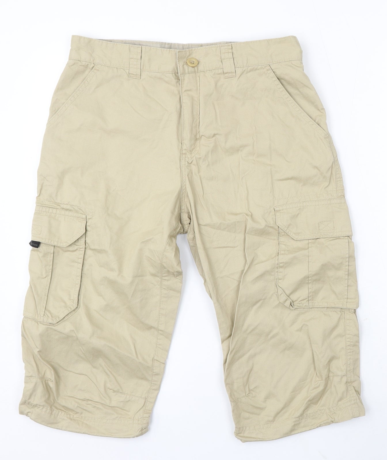 Quechua Mens Beige Cotton Cargo Shorts Size S L15 in Regular