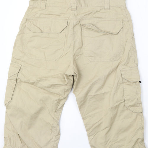 Quechua Mens Beige Cotton Cargo Shorts Size S L15 in Regular