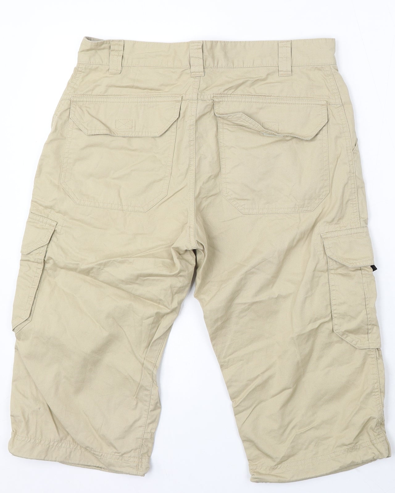 Quechua Mens Beige Cotton Cargo Shorts Size S L15 in Regular