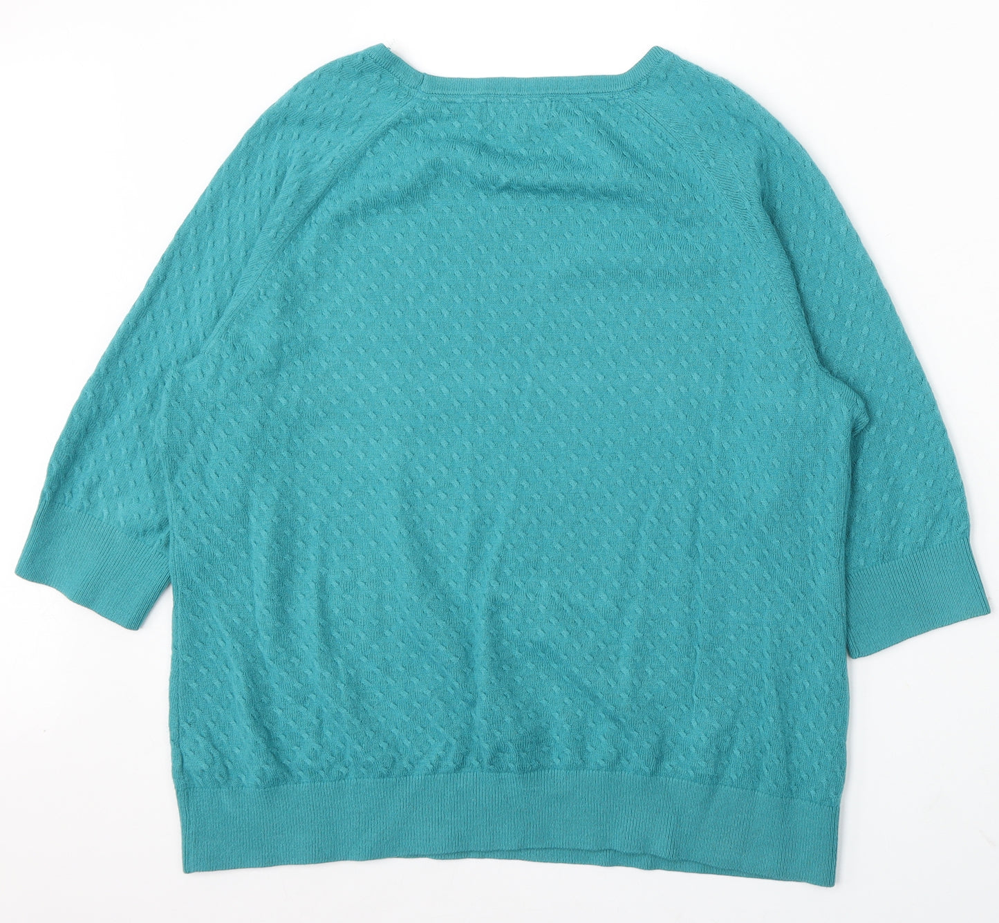 Marks and Spencer Womens Green Round Neck Acrylic Pullover Jumper Size 18