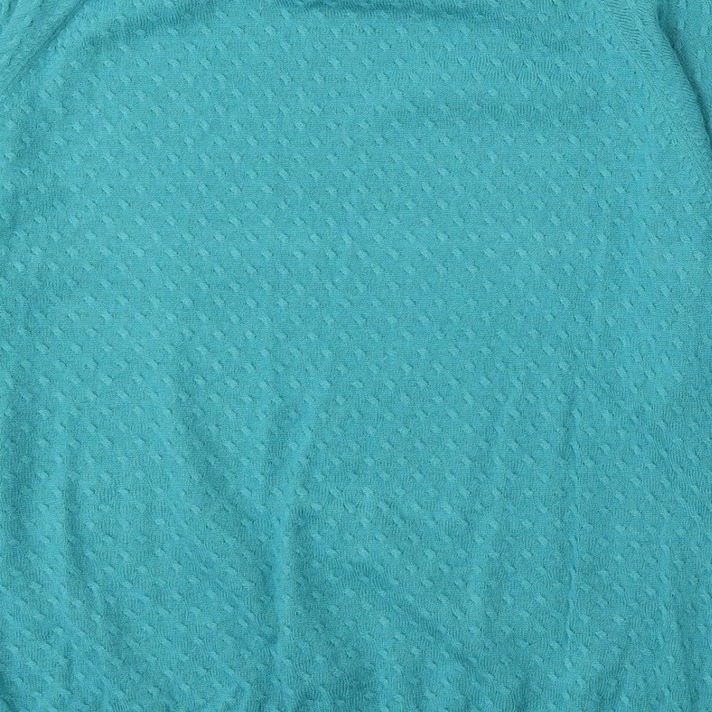 Marks and Spencer Womens Green Round Neck Acrylic Pullover Jumper Size 18