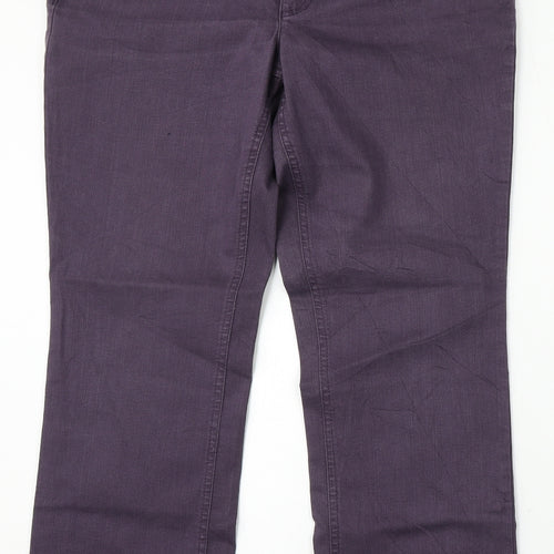 MAC Womens Purple Cotton Bootcut Jeans Size 36 L31 in Regular Button