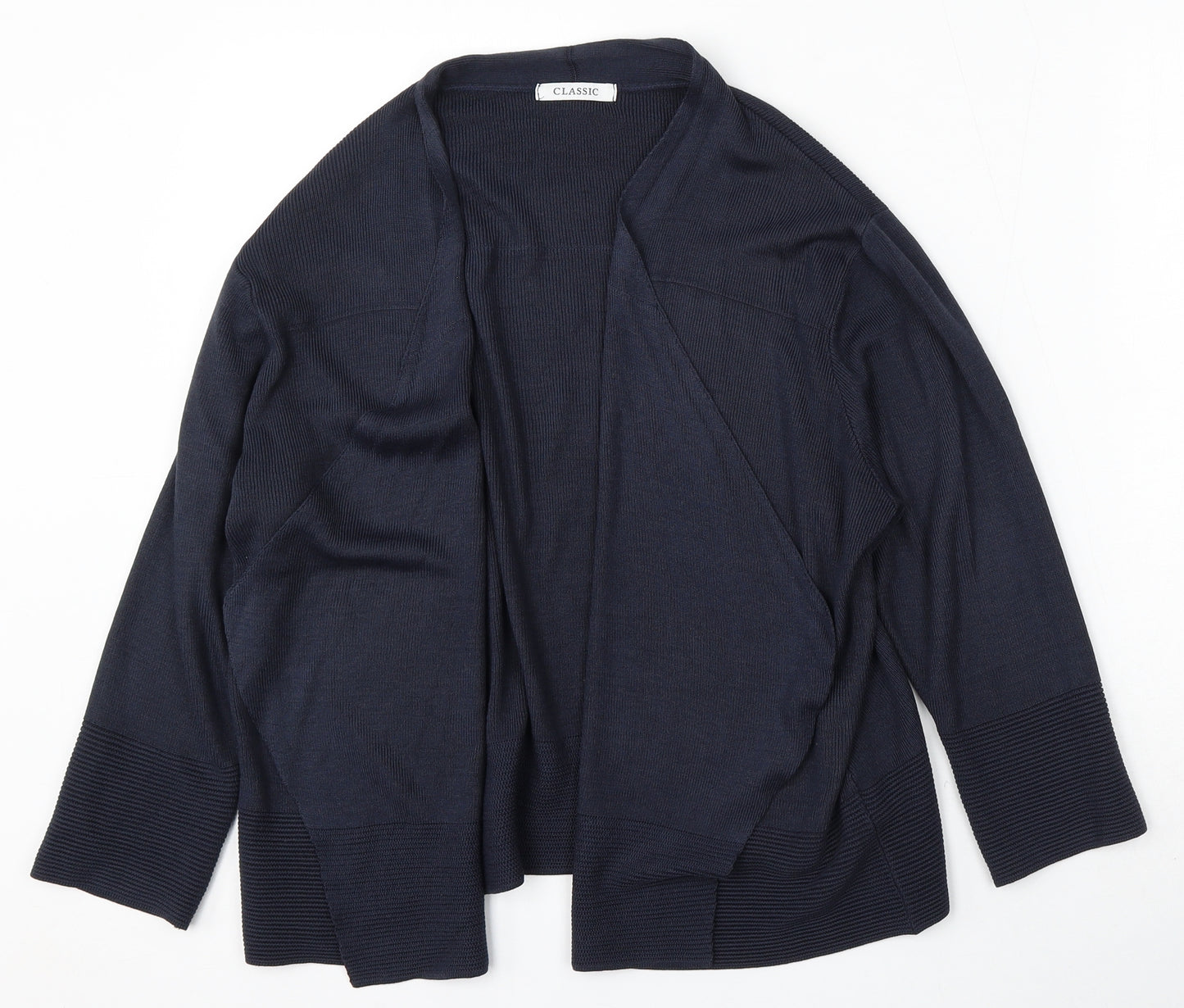 Marks and Spencer Womens Blue V-Neck Acrylic Cardigan Jumper Size 16