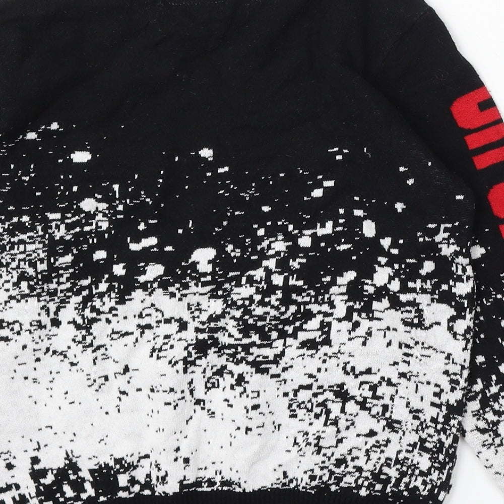 NEXT Boys Black Round Neck Cotton Pullover Jumper Size 10 Years - christmas