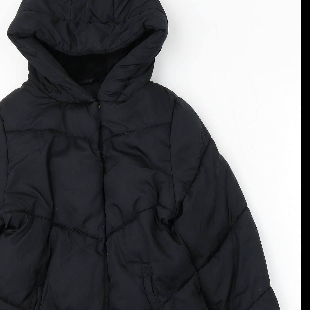 NEXT Girls Black Jacket Coat Size 10 Years Zip