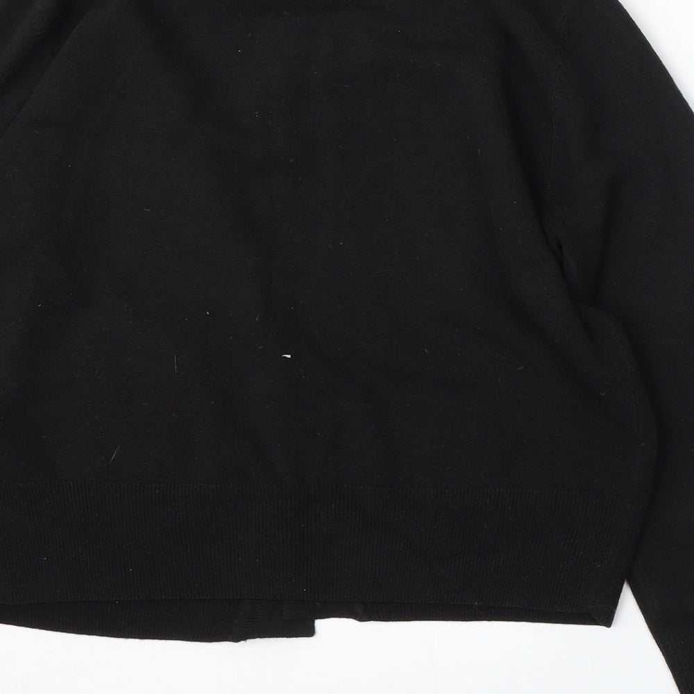 Marks and Spencer Womens Black Round Neck Acrylic Cardigan Jumper Size 16