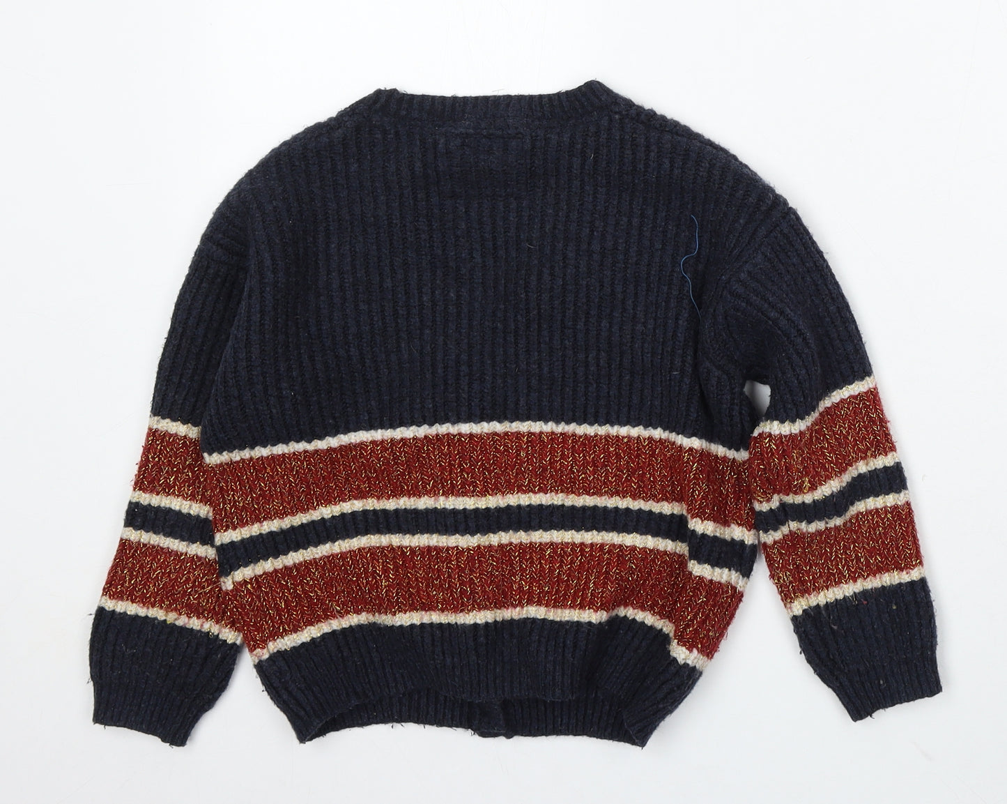 Marks and Spencer Girls Blue V-Neck Acrylic Cardigan Jumper Size 8-9 Years - harry potter