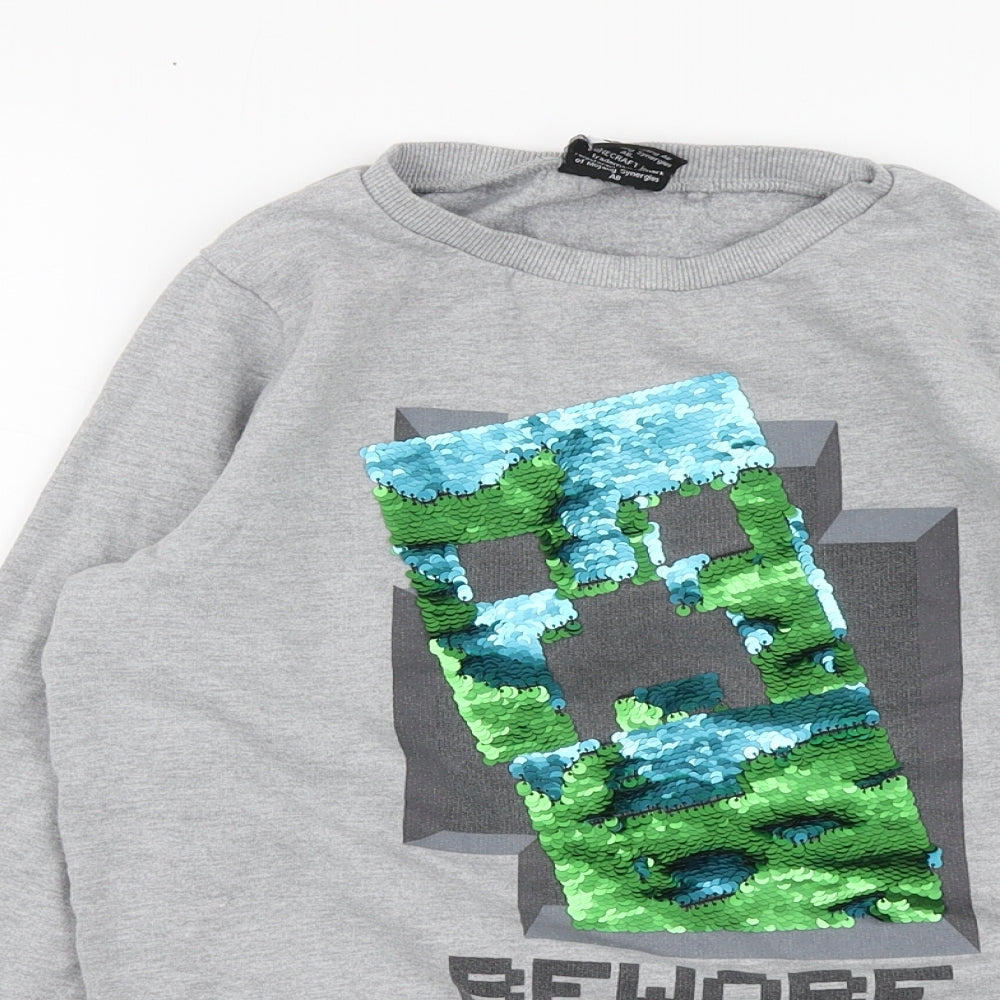 NEXT Boys Grey Cotton Pullover Size 11 Years