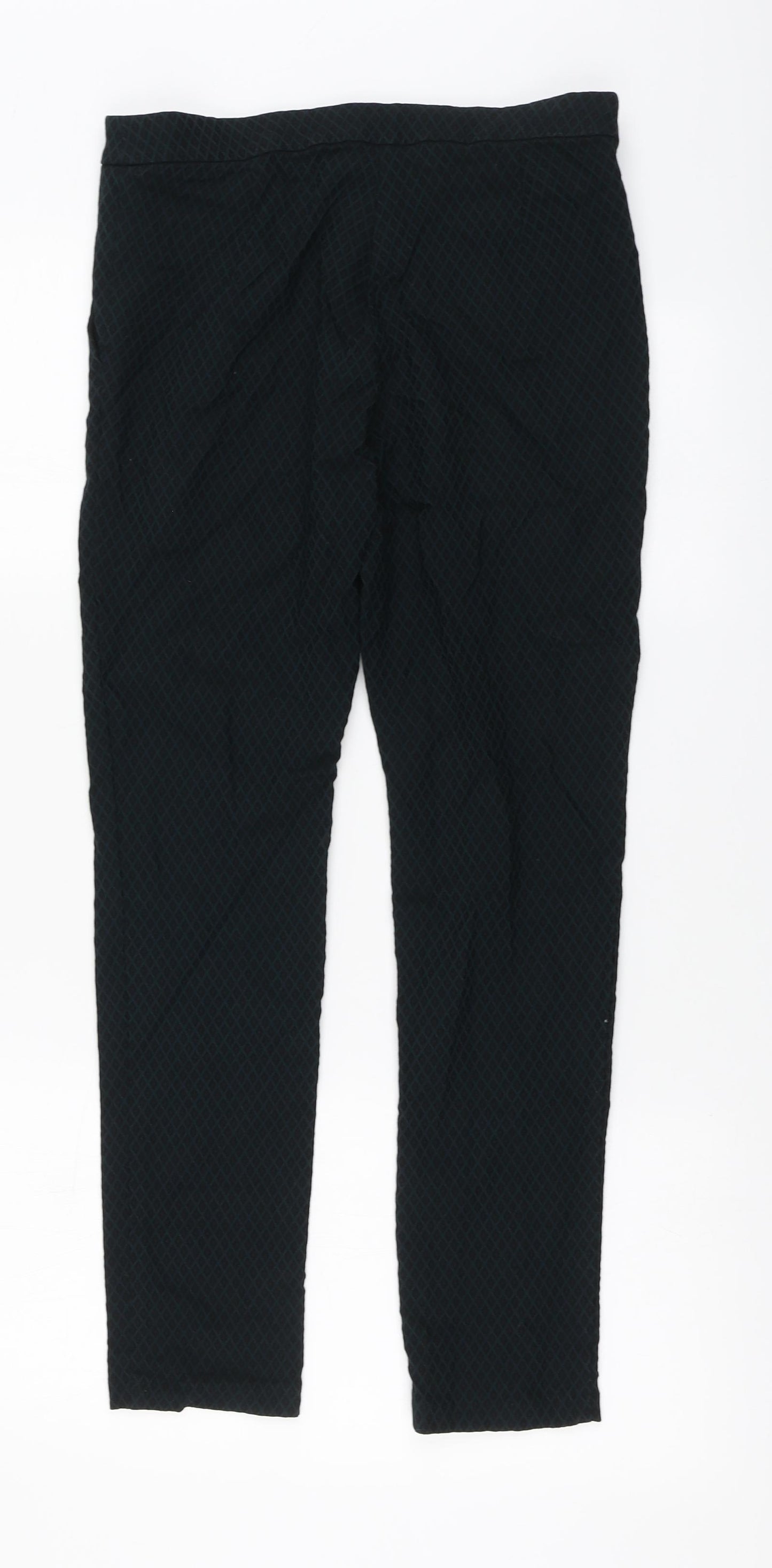 F&F Womens Green Geometric Viscose Jegging Leggings Size 10 L27 in