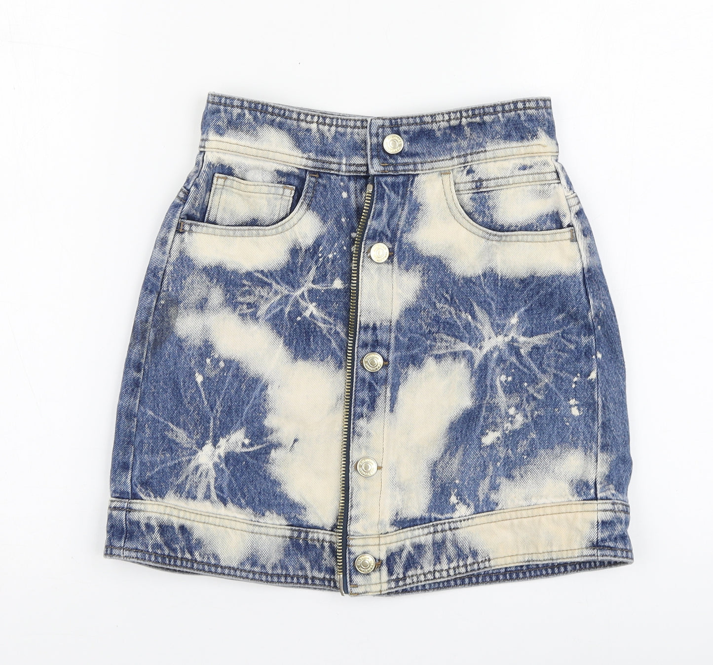Hilfiger Collection Womens Blue Cotton Mini Skirt Size XS