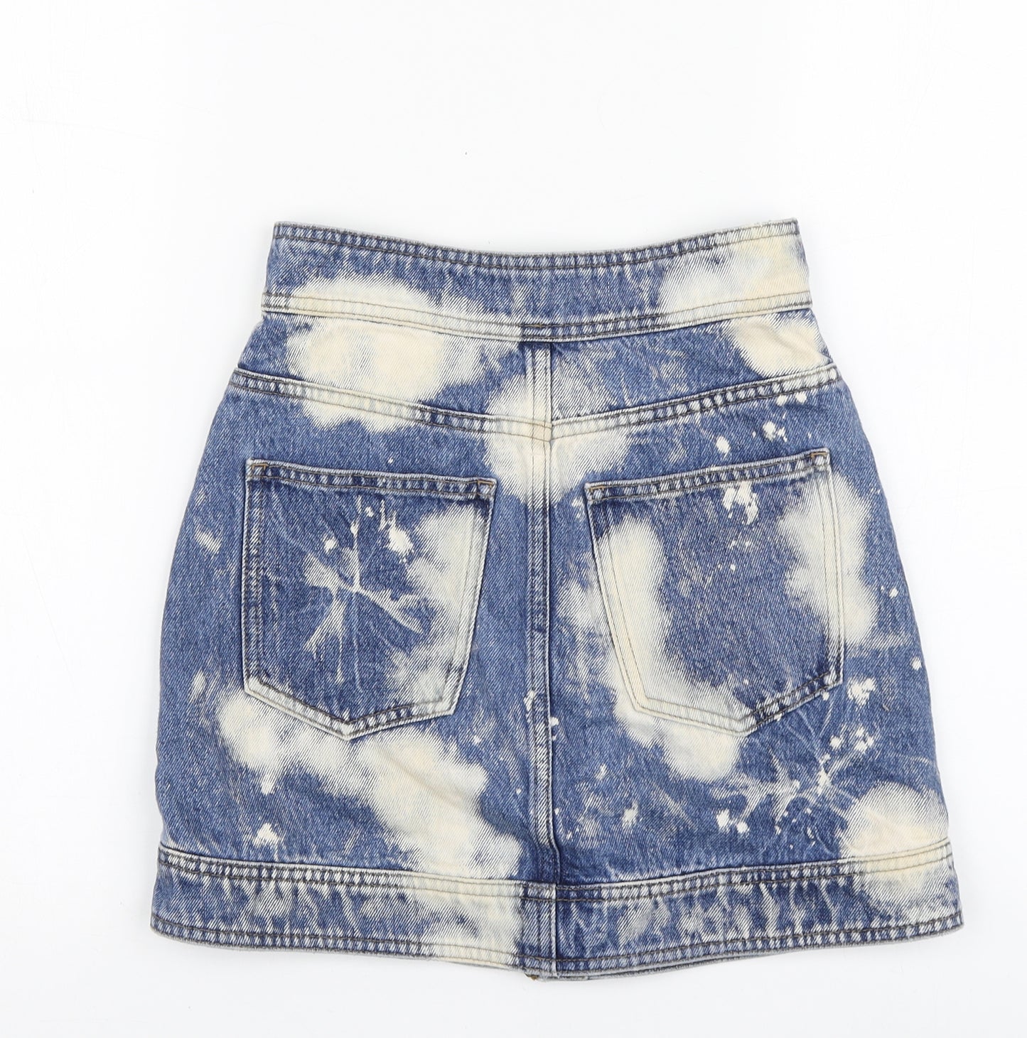 Hilfiger Collection Womens Blue Cotton Mini Skirt Size XS