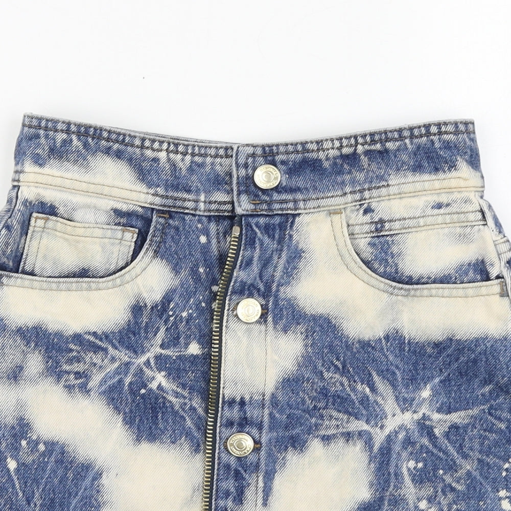 Hilfiger Collection Womens Blue Cotton Mini Skirt Size XS