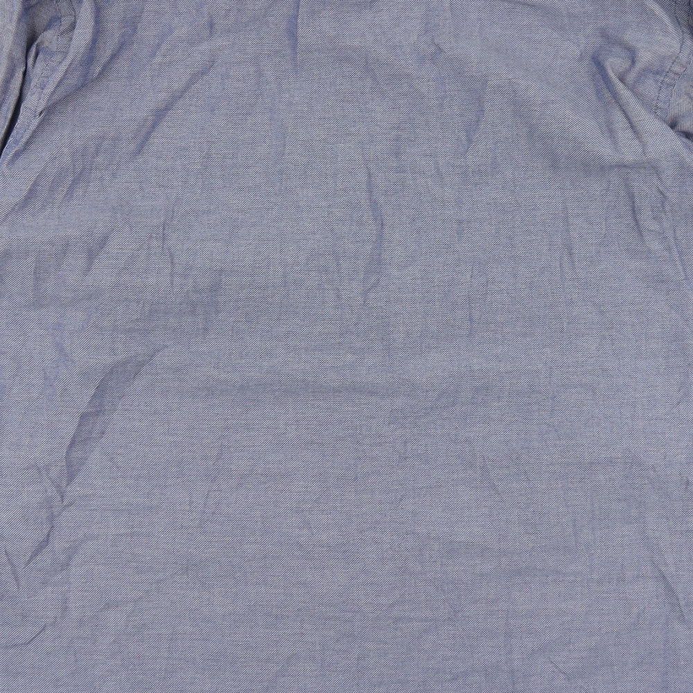 Taylor & Wright Mens Blue Cotton Button-Up Size 18 Collared