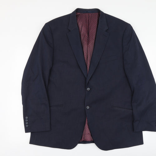 Brook Taverner Mens Blue Polyester Jacket Suit Jacket Size XL