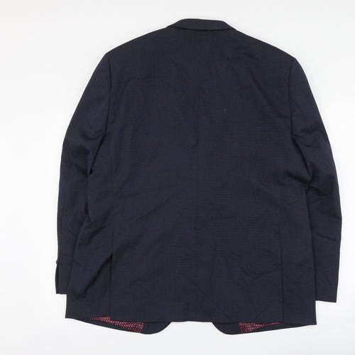 Brook Taverner Mens Blue Polyester Jacket Suit Jacket Size XL