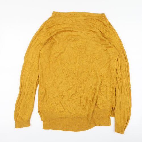 F&F Womens Yellow Round Neck Acrylic Pullover Jumper Size 12