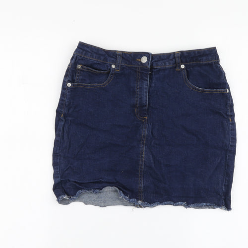 Parisian Womens Blue Cotton Mini Skirt Size 12