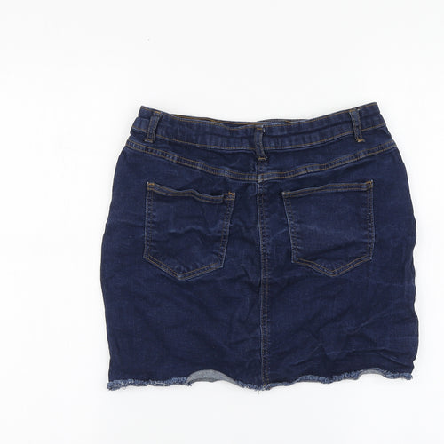 Parisian Womens Blue Cotton Mini Skirt Size 12