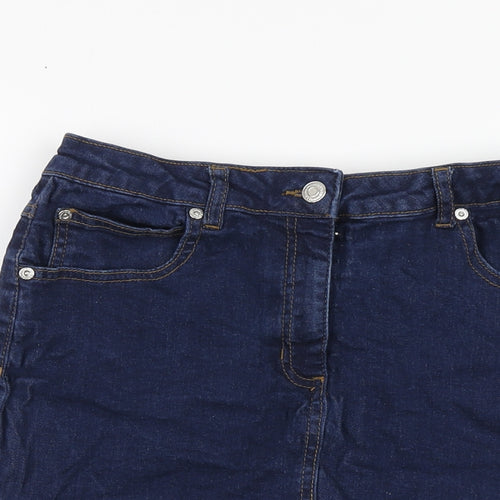 Parisian Womens Blue Cotton Mini Skirt Size 12