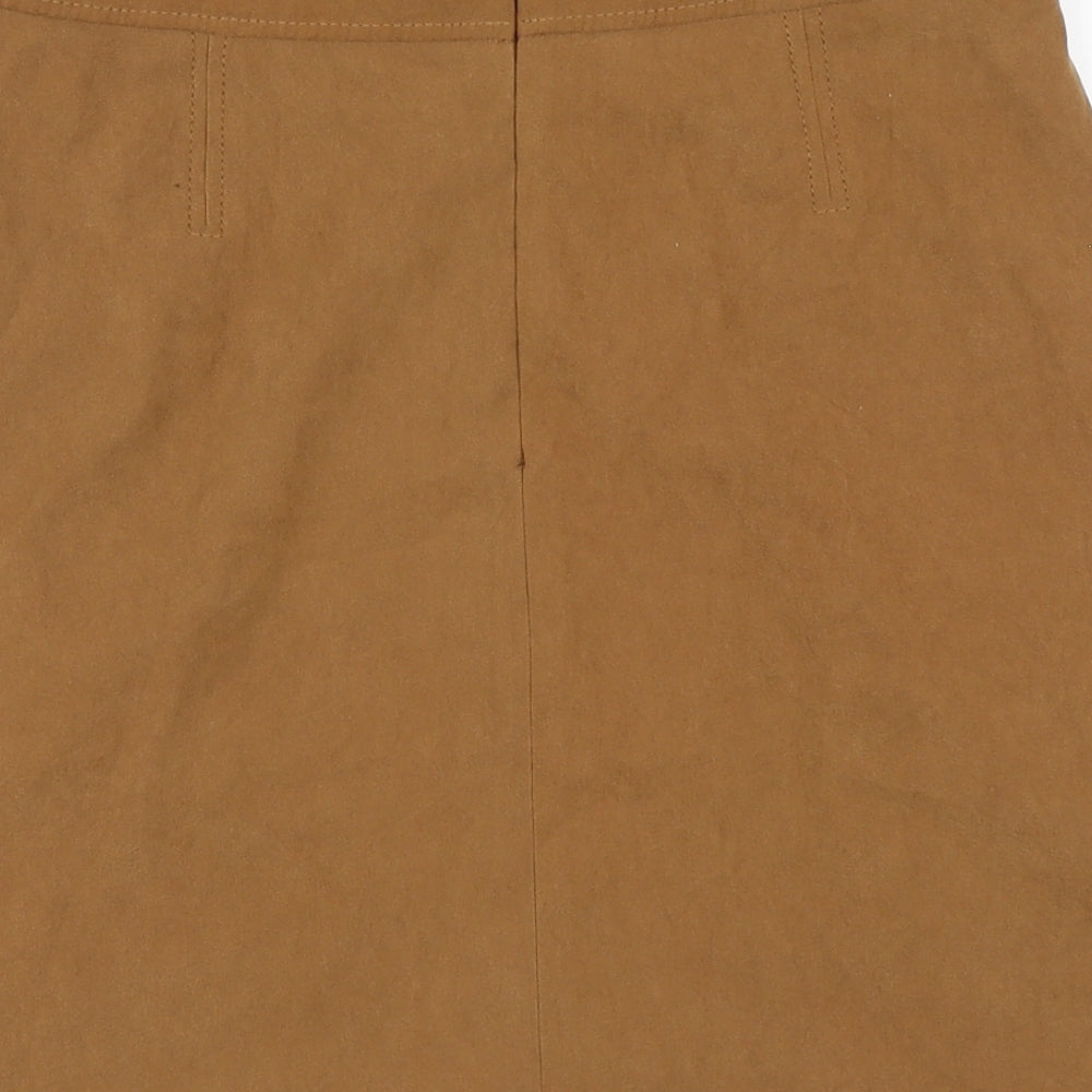 F&F Womens Brown Polyester A-Line Skirt Size 12