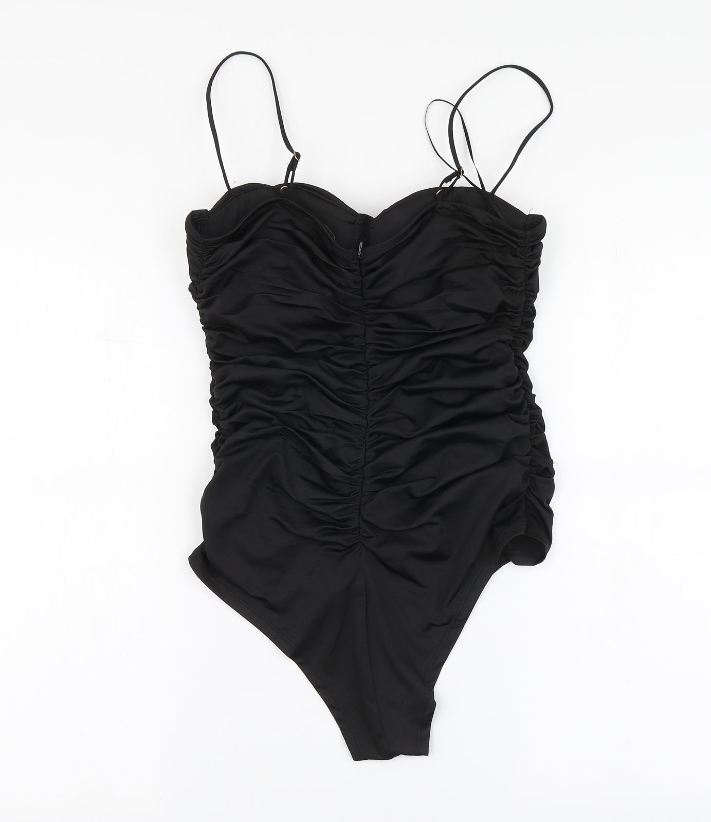 Vera&Lucy Womens Black Polyester Bodysuit One-Piece Size L