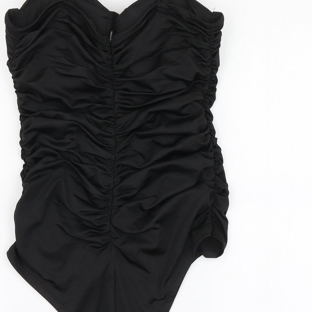 Vera&Lucy Womens Black Polyester Bodysuit One-Piece Size L