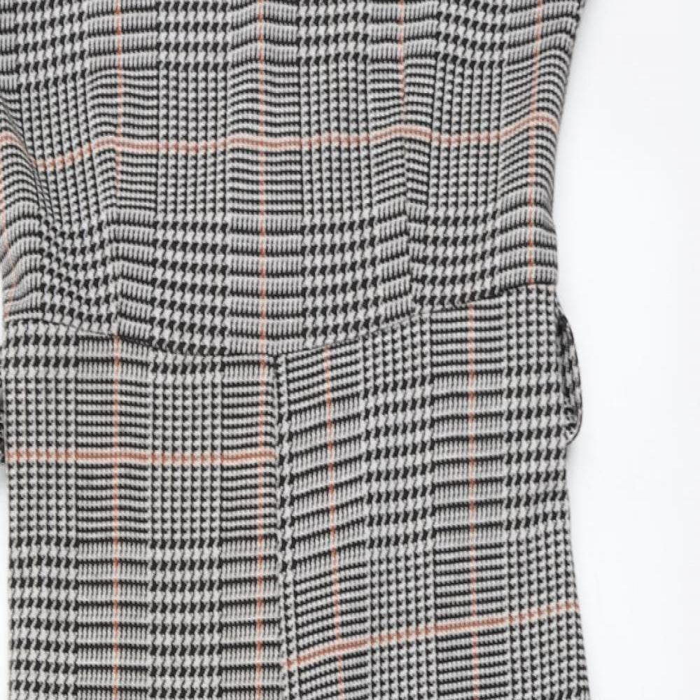 New Look Womens Grey Plaid Polyester Jumpsuit One-Piece Size 14