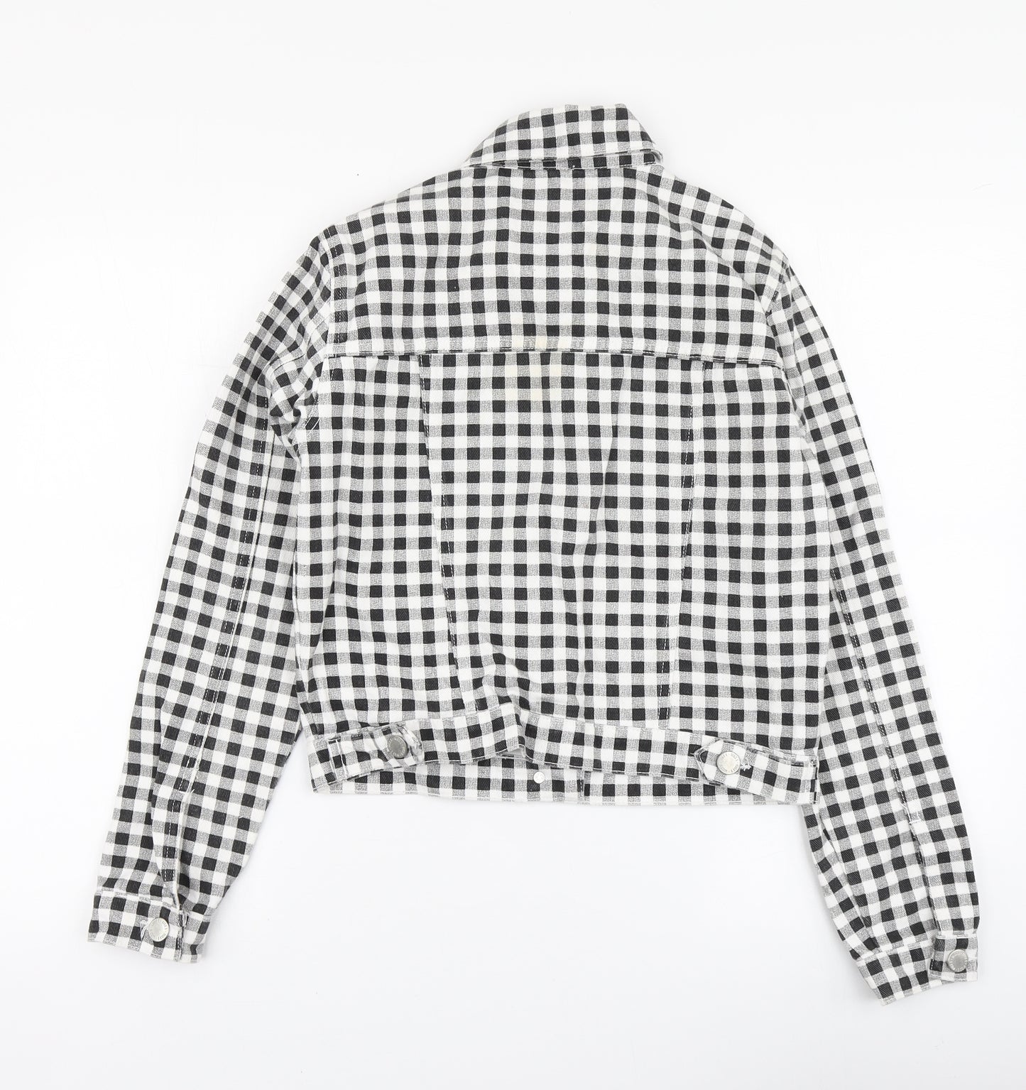 Miss Selfridge Womens Black Check Gilet Jacket Size 6