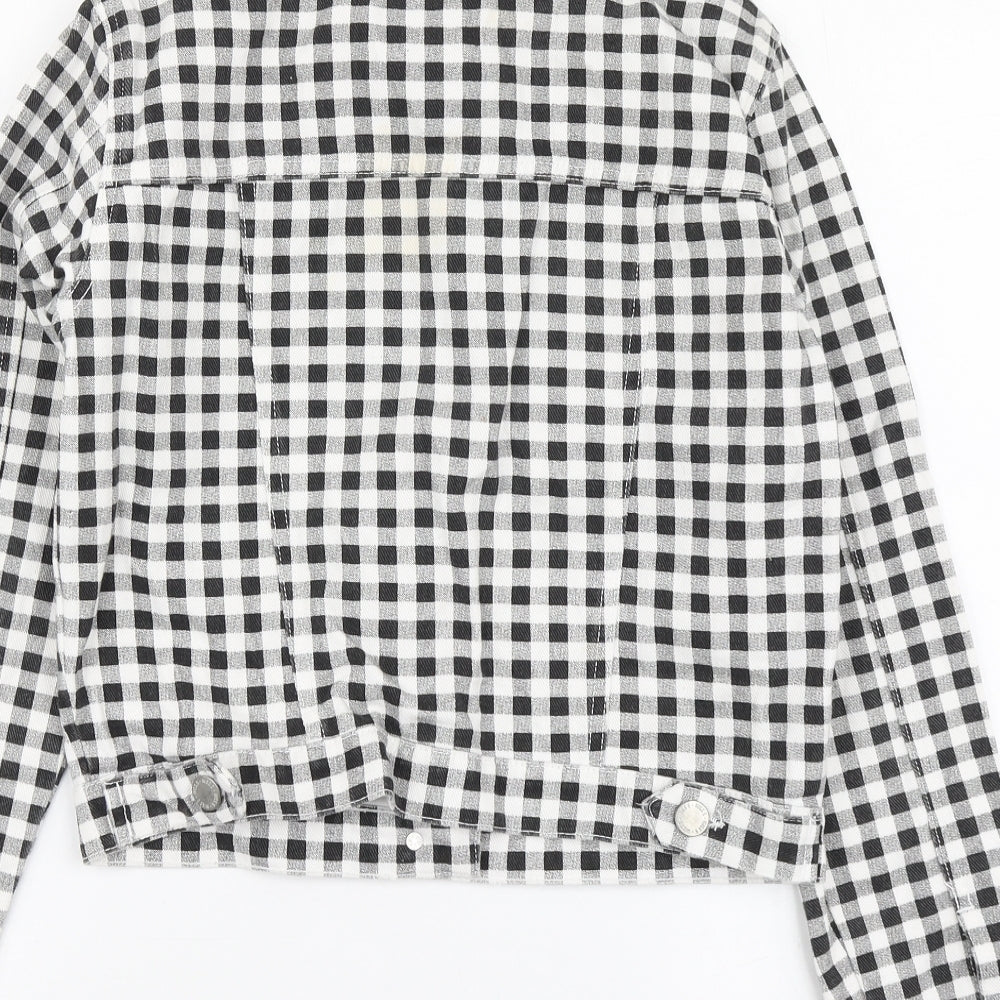 Miss Selfridge Womens Black Check Gilet Jacket Size 6