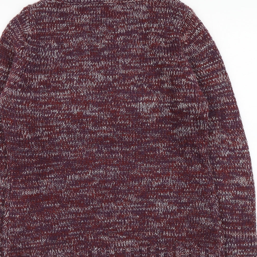 Brave Soul Womens Purple Roll Neck Acrylic Pullover Jumper Size S