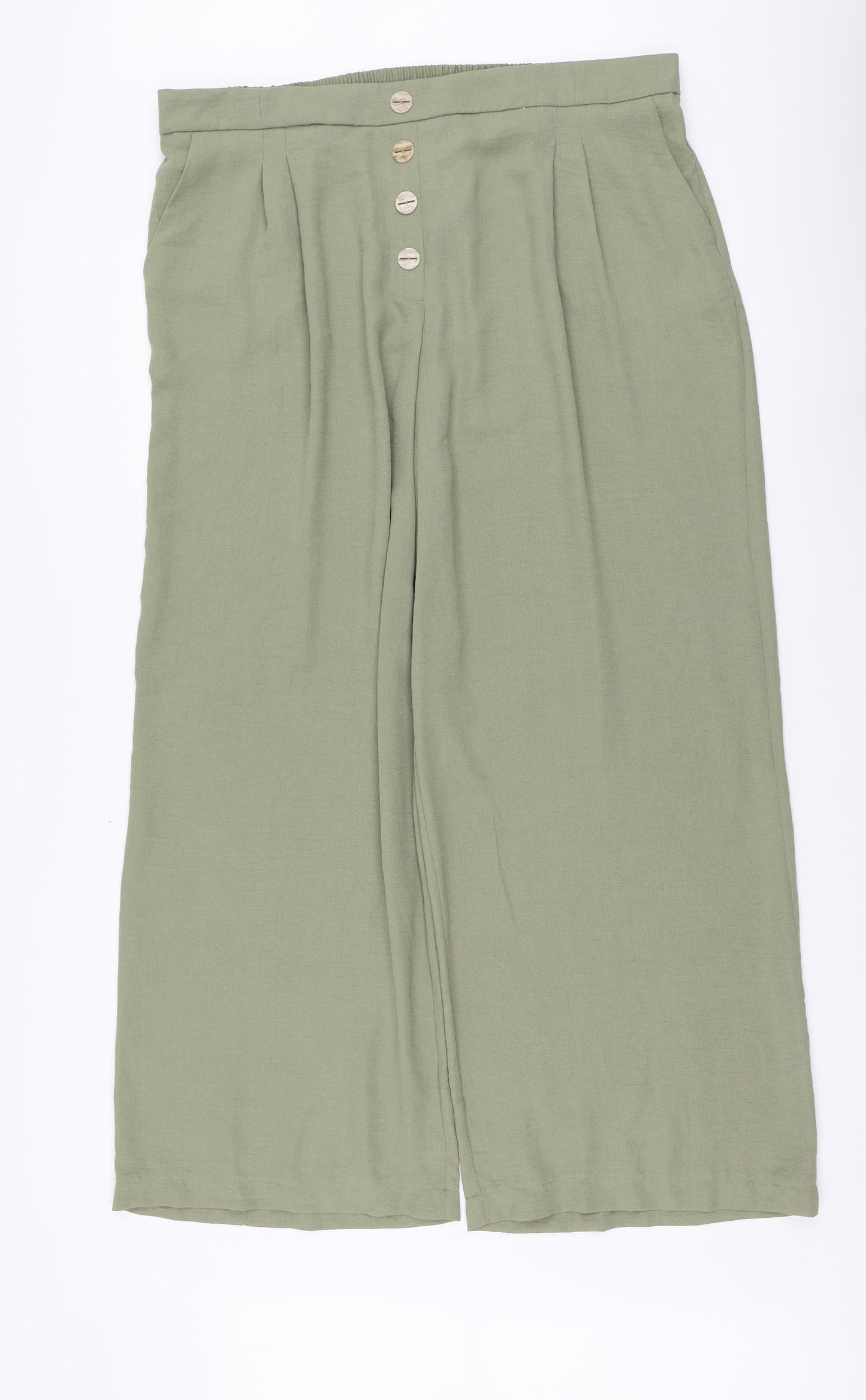 Primark Womens Green Polyester Trousers Size 20 L29 in Regular