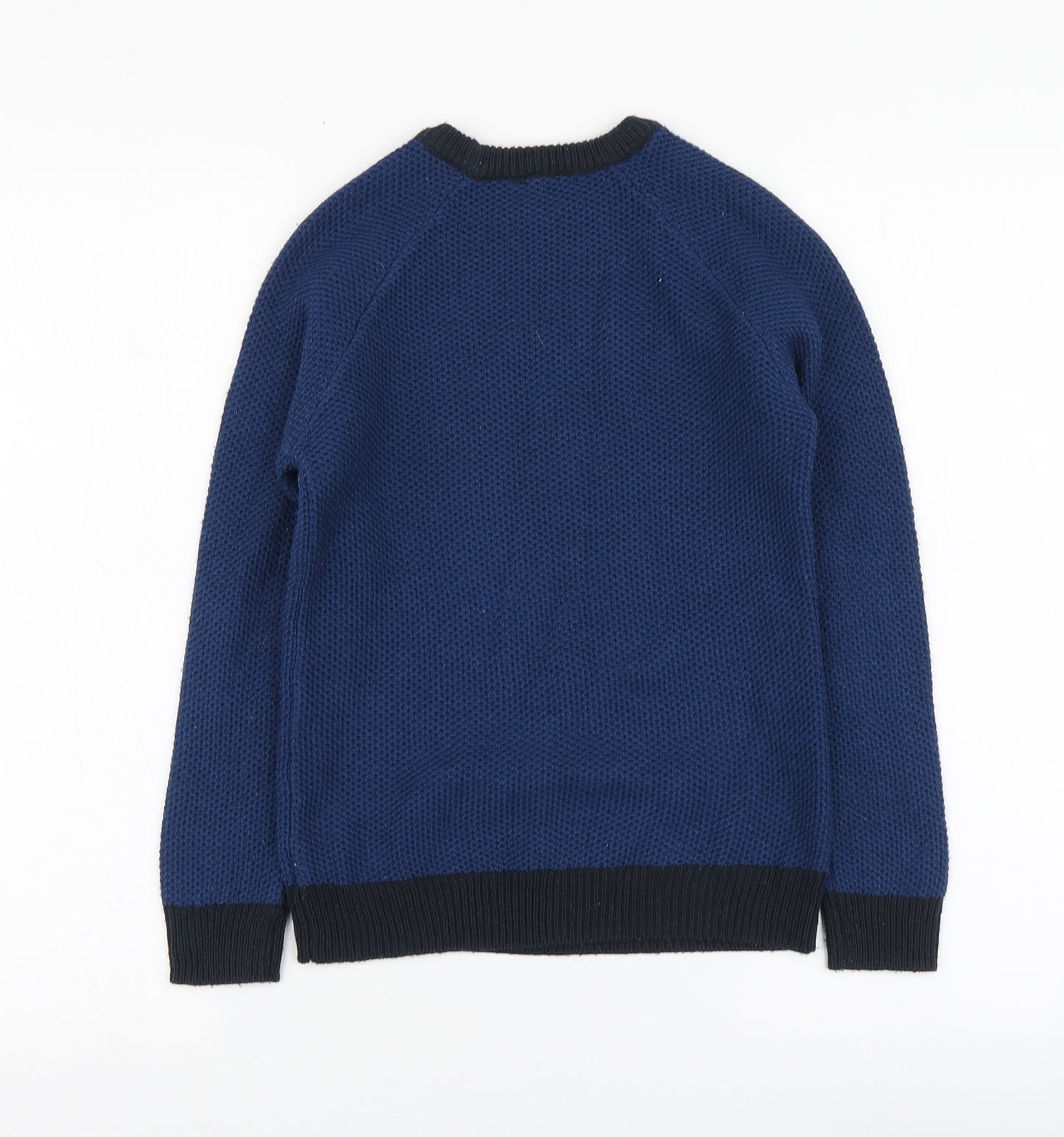 George Boys Blue Round Neck Acrylic Pullover Jumper Size 8-9 Years