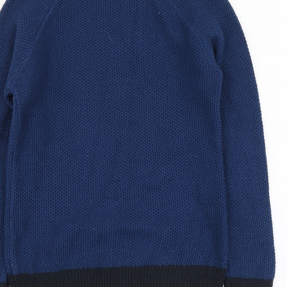 George Boys Blue Round Neck Acrylic Pullover Jumper Size 8-9 Years