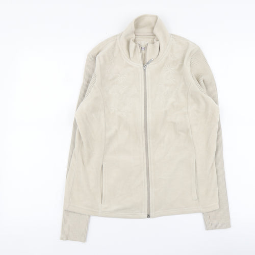 Per Una Womens Beige Polyester Full Zip Hoodie Size M