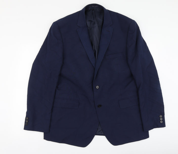 Scott&Taylor Mens Blue Polyester Jacket Suit Jacket Size 44
