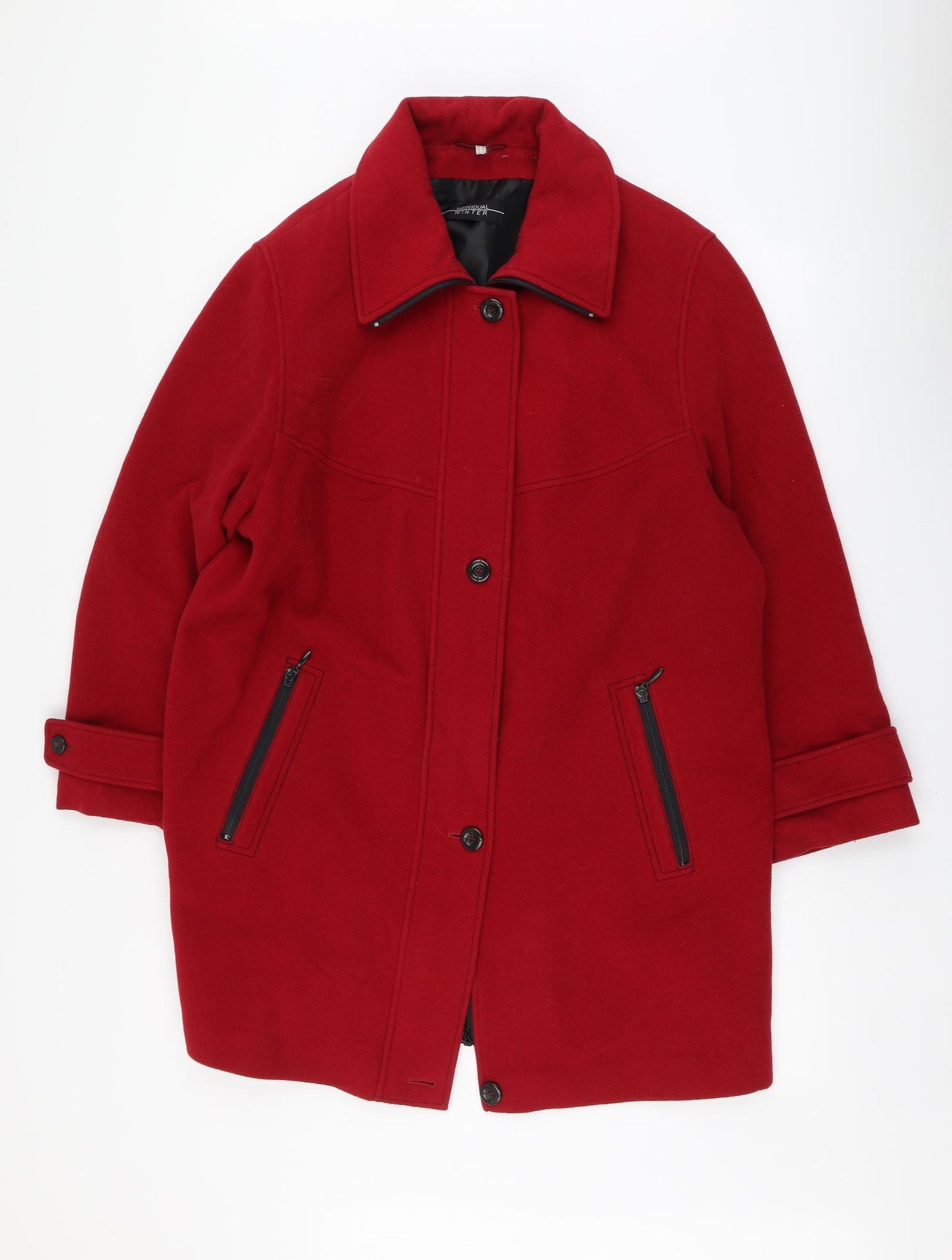 Individual Winter Womens Red Pea Coat Coat Size 20