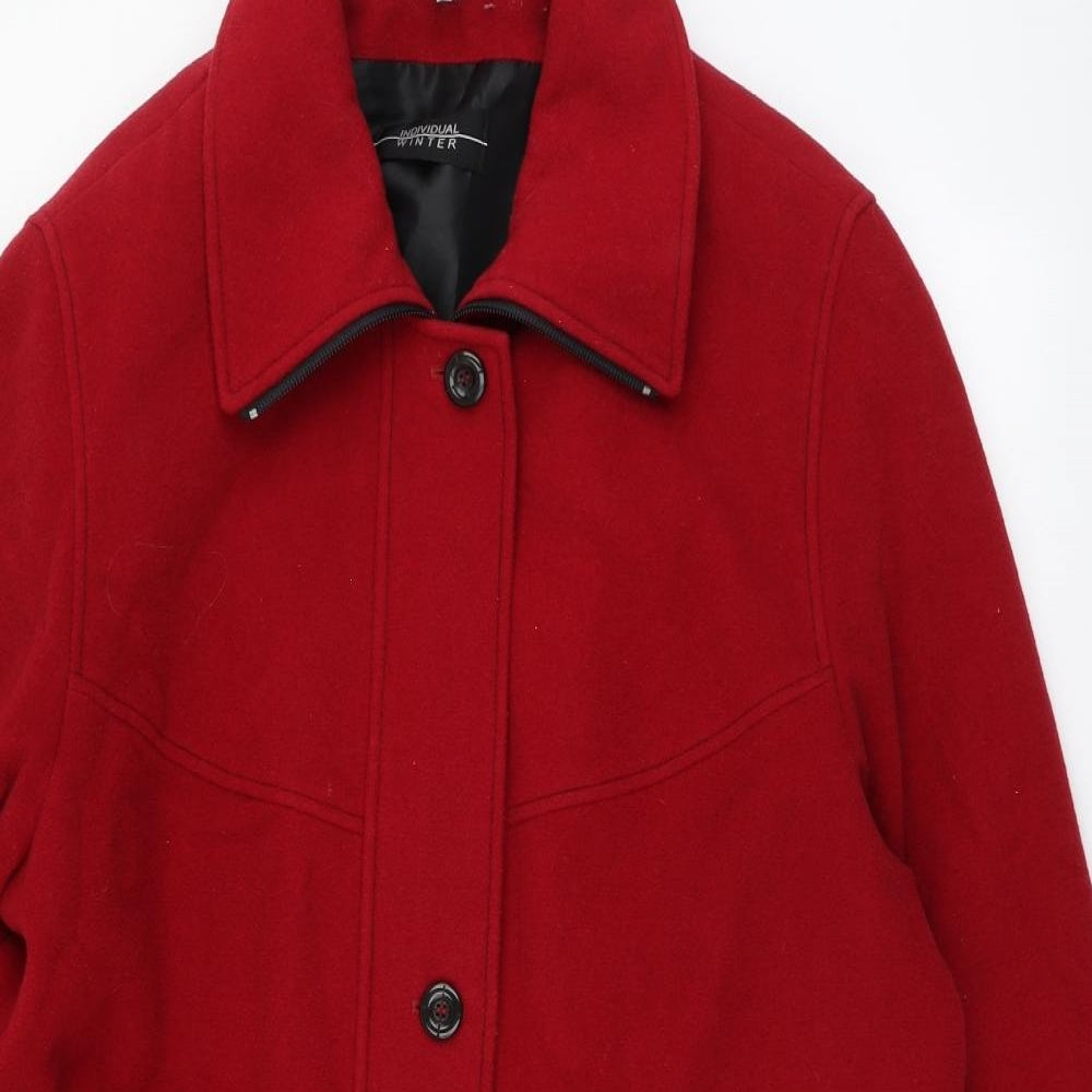 Individual Winter Womens Red Pea Coat Coat Size 20