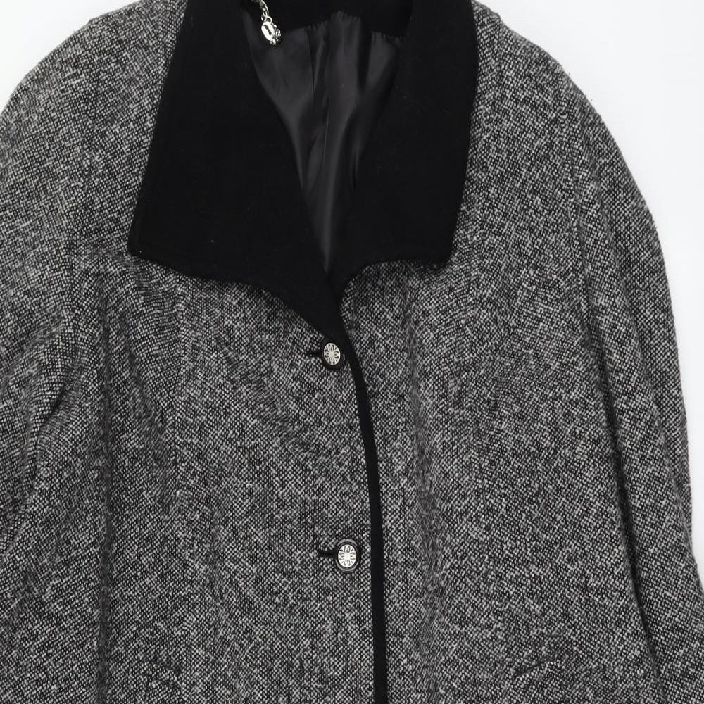 Bekertex Womens Grey Pea Coat Coat Size 20
