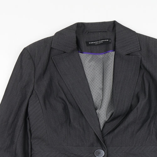 Dorothy Perkins Womens Grey Polyester Jacket Suit Jacket Size 12