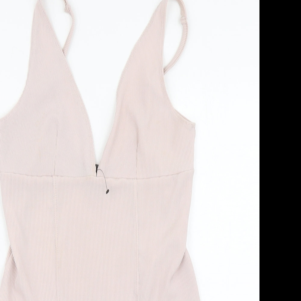 Primark Womens Pink Polyester Bodysuit One-Piece Size S