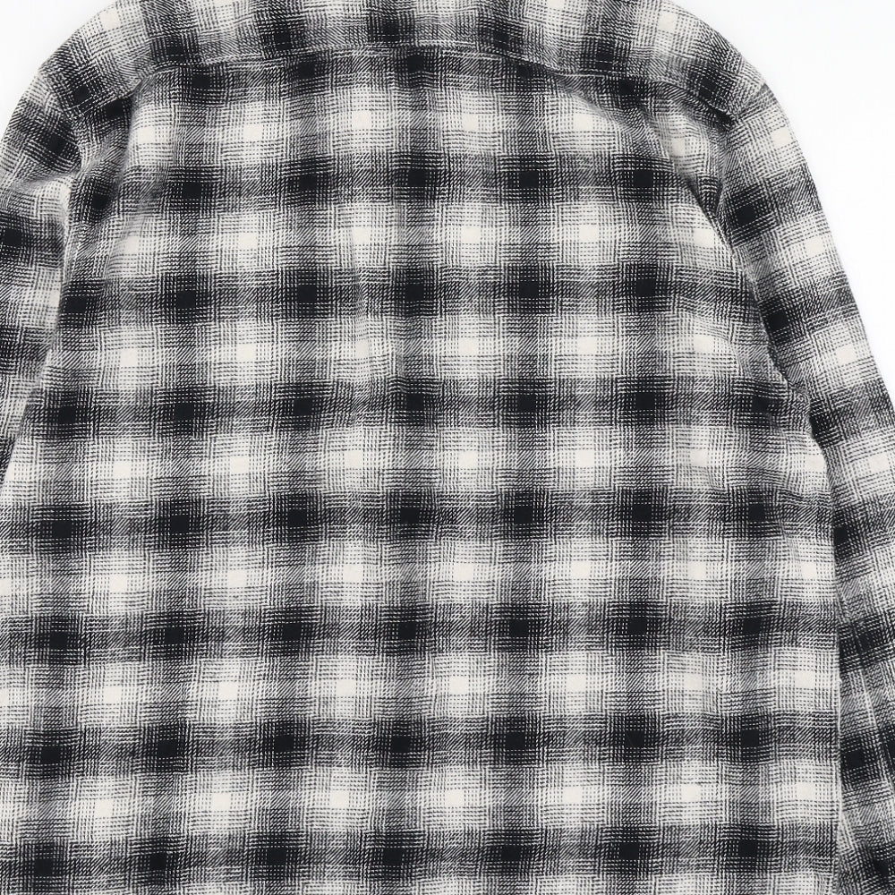 F&F Mens Gold Plaid Cotton Button-Up Size M Collared - Overshirt