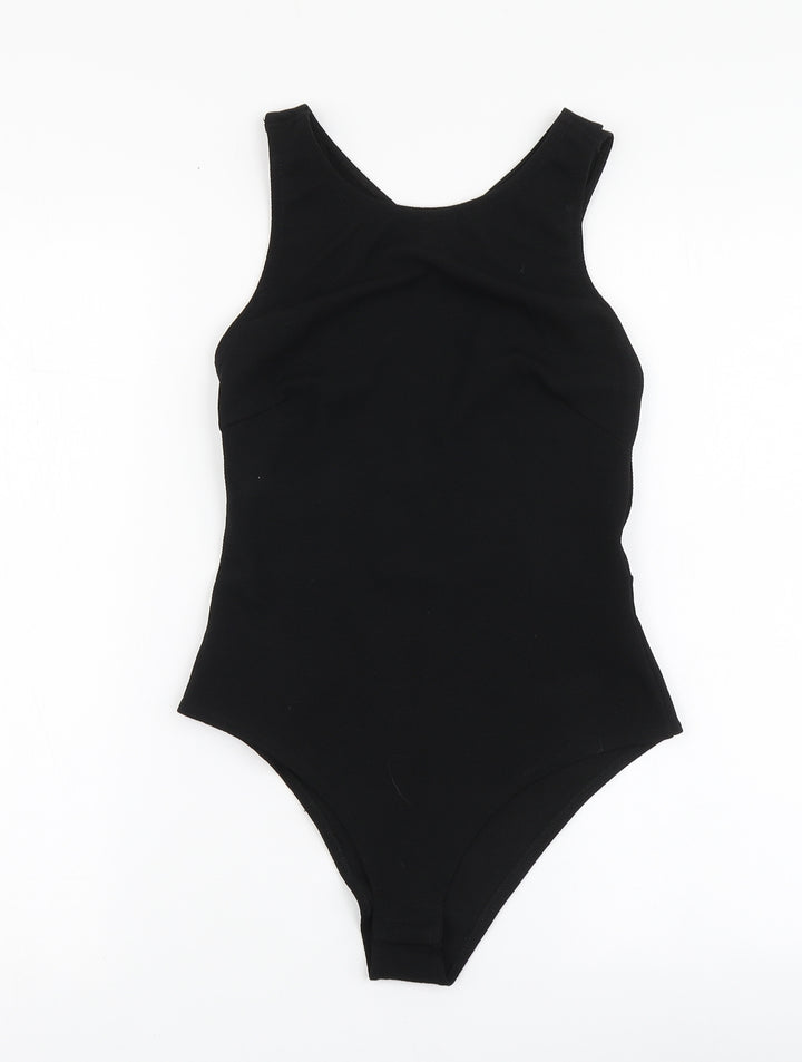 Daisy Street Womens Black Polyester Bodysuit One-Piece Size S