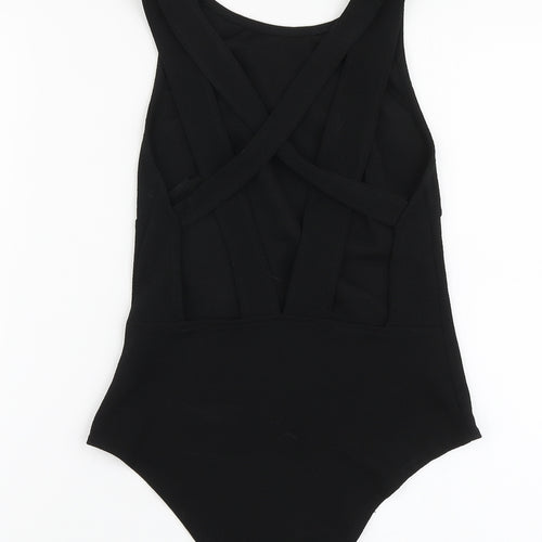 Daisy Street Womens Black Polyester Bodysuit One-Piece Size S