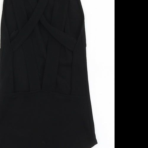 Daisy Street Womens Black Polyester Bodysuit One-Piece Size S