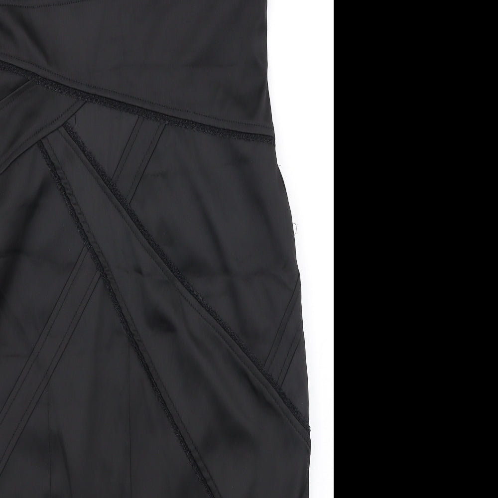Karen Millen Womens Black Acetate Shift Size 14 One Shoulder