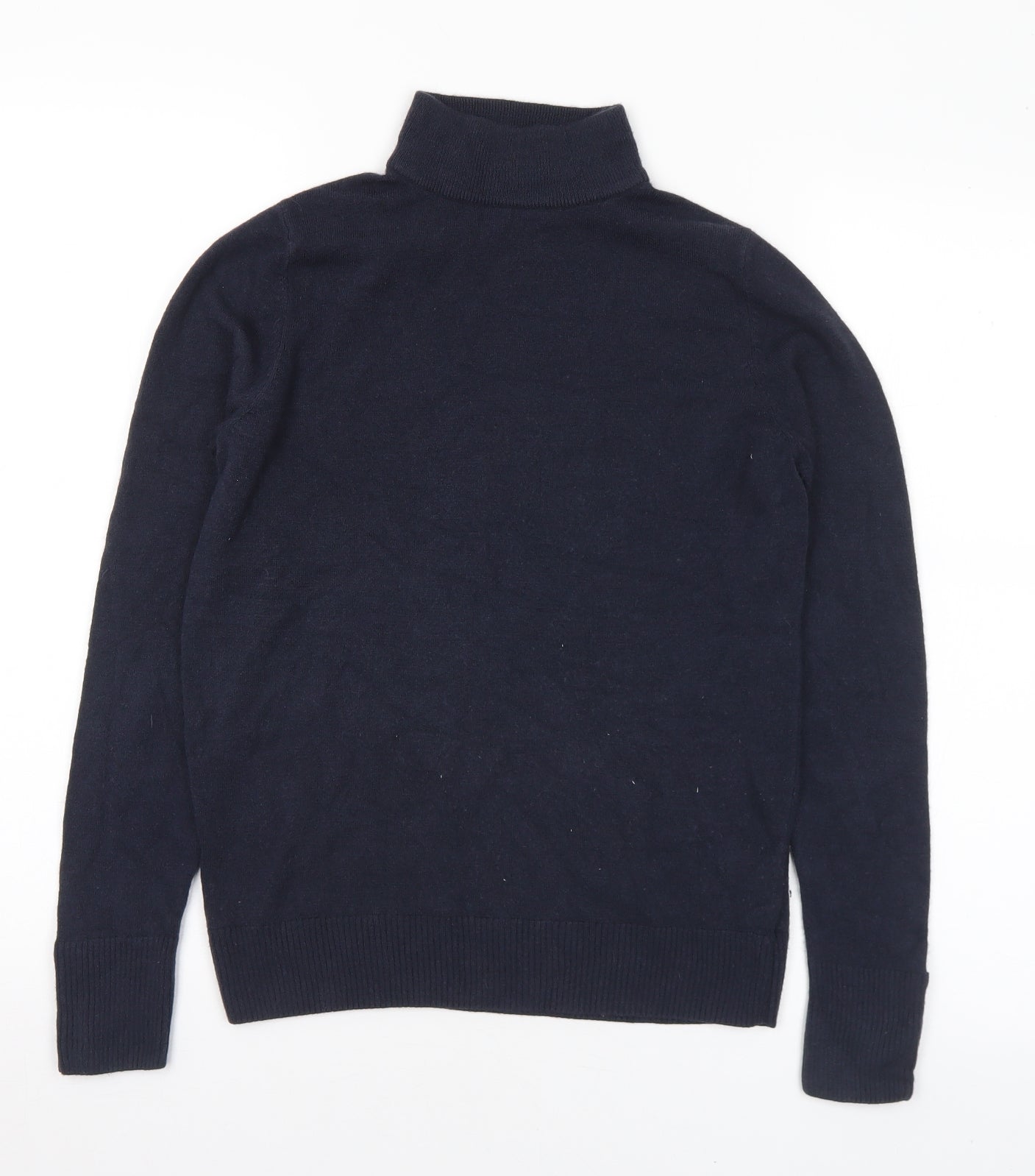 Marks and Spencer Womens Blue Mock Neck Acrylic Pullover Jumper Size 8