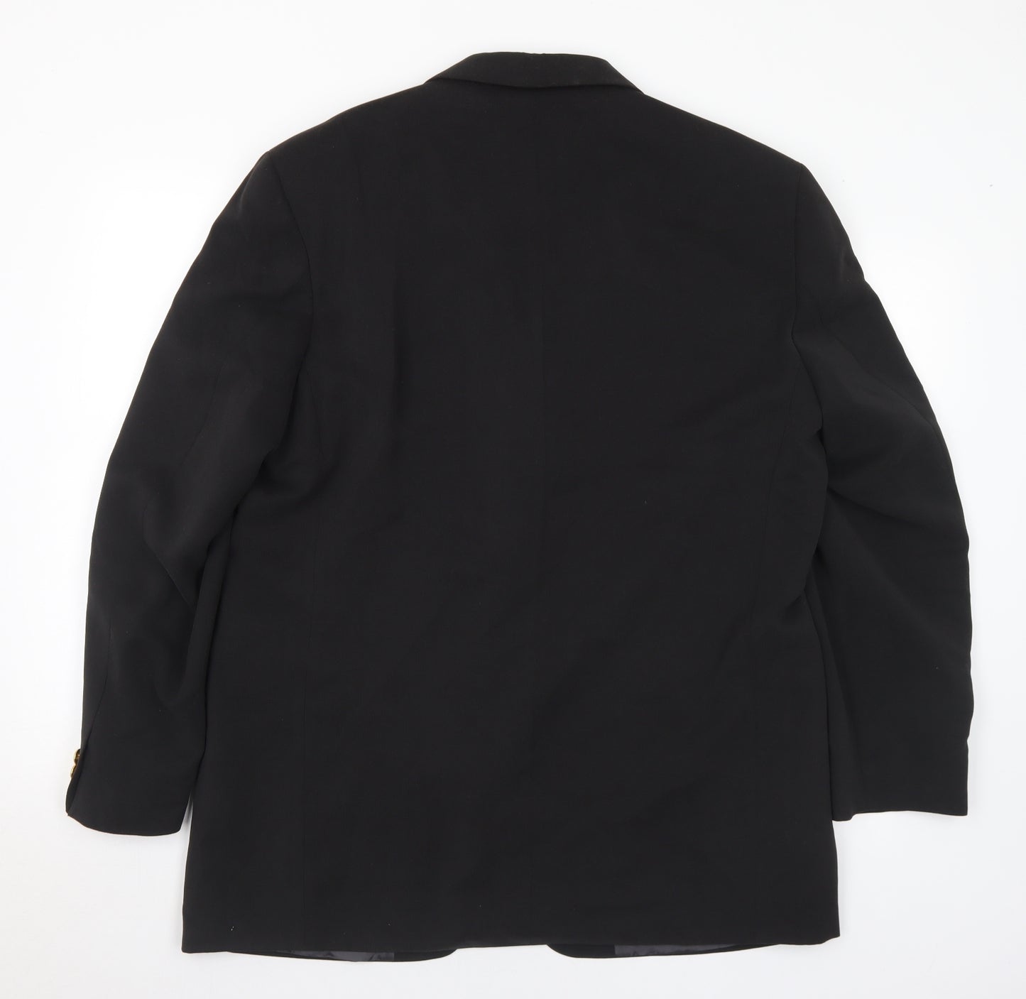 Preworn Mens Black Polyester Jacket Suit Jacket Size 42